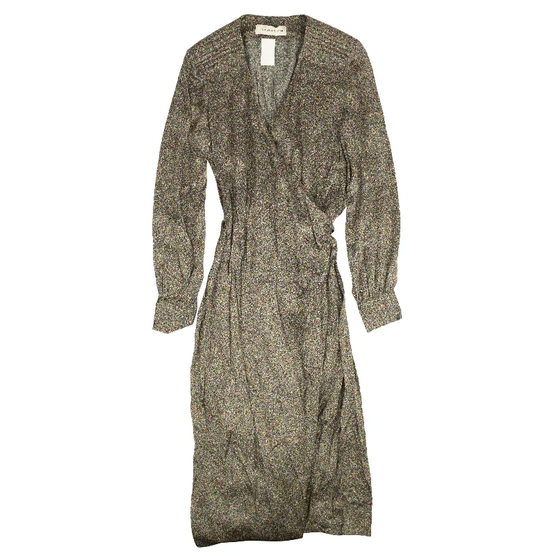 Affordable Fashion Clothing For Women Limited - Edition Drops Multicolor Wrap Long Sleeve Dress