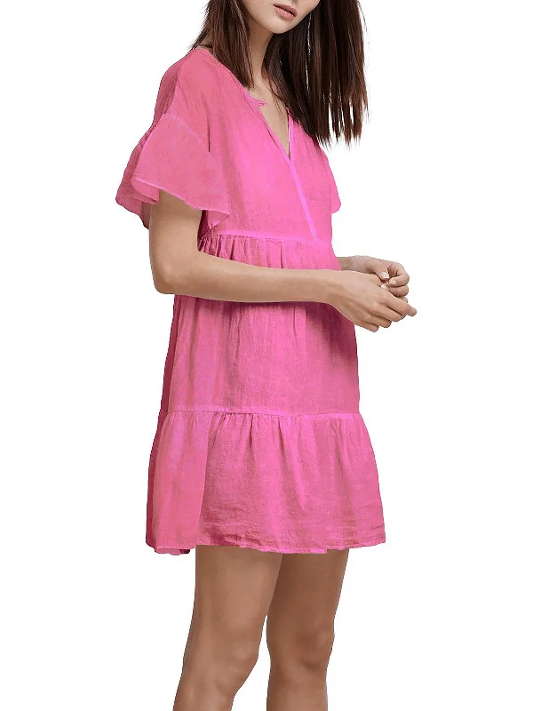 Women's Wedding Apparel Luxury Comfort Womens Linen Ruffled Casual Dress