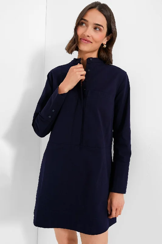 Women's Active Garments For Workouts Limited - Stock Navy Twill Denim Rohan Shirt Dress