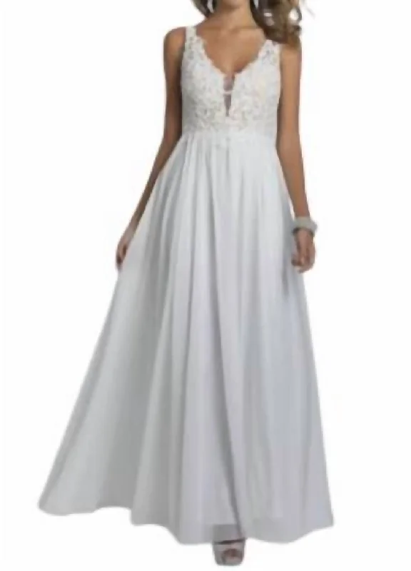 Women's Travel Garments Graceful Drape Ivory Lace Wedding Gown