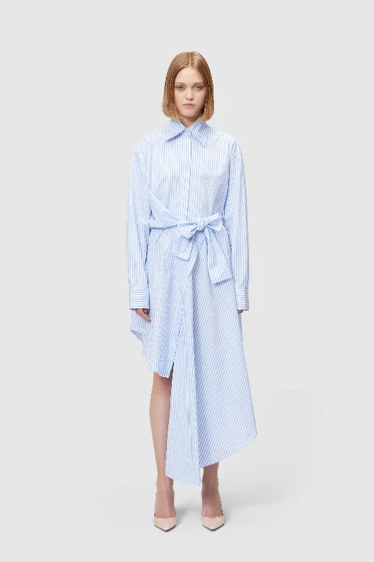 Women's Transitional Attire Contemporary Elegance ASYMMETRICAL WRAP SHIRT DRESS