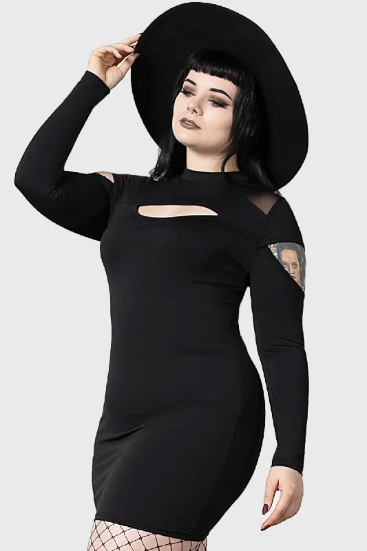 Women's Professional Clothes Lightweight Fabric Cosmic Shift Long Sleeve Dress