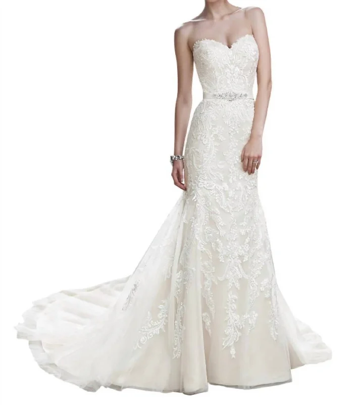 Women's Professional Garments End - of - Month Blowout Winstyn Wedding Dress In Ivory Light Gold