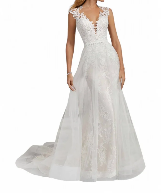 Women's Outerwear Attire Fashion-Forward Style Lenore Wedding Dress In Ivory