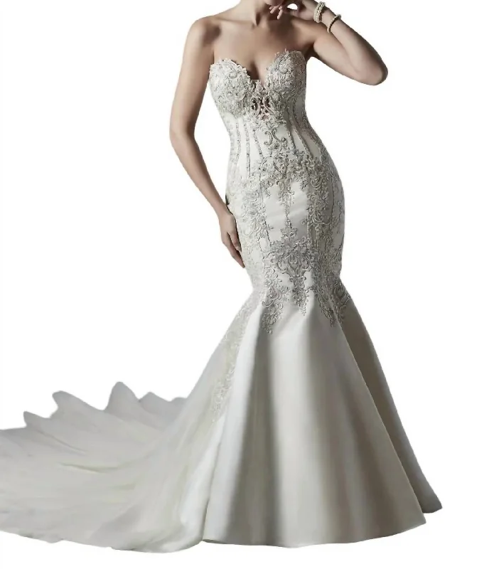 Women's Elegant Garments Luxury Comfort Darren Wedding Dress In Oyster