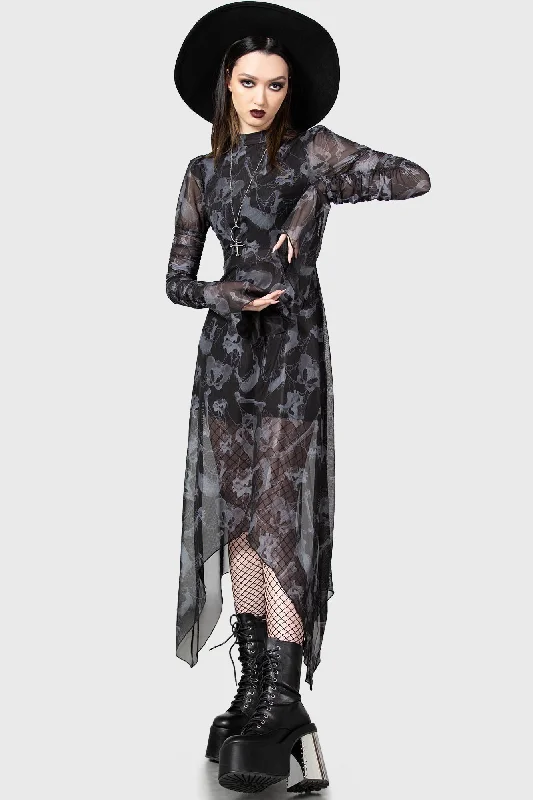 Women's Occasion Wear Clothes Chic Allure Glisten Long Sleeve Dress