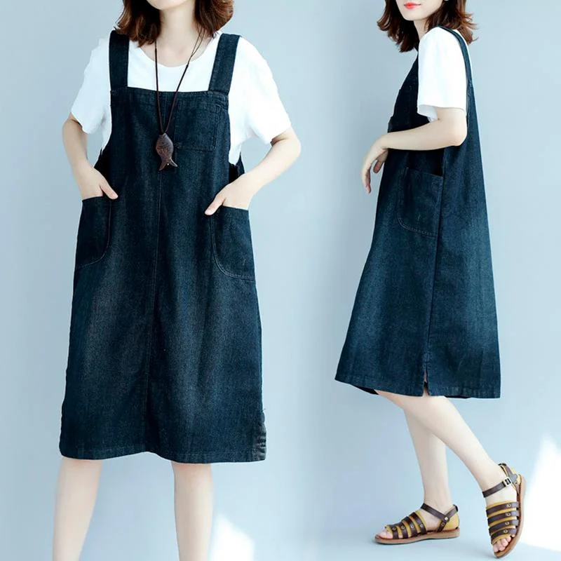 Stylish Women's Outfit Chic Allure Women Denim Suspender 2020 New Dress