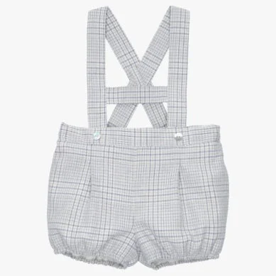 Women's Contemporary Clothing Effortless Comfort Plaid Shorts with Suspenders