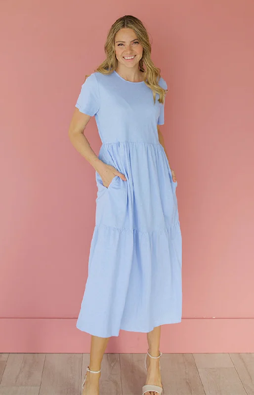 Women's Party Clothes Effortless Comfort Kelsey Periwinkle Dress - MCO - Maternity Friendly - FINAL SALE