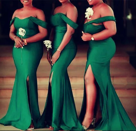 Charming Women's Outfit For Special Occasions Playful Elegance Roycebridal Emerald Green Bridesmaid Dresses Off the Shoulder Wedding Guest Dress