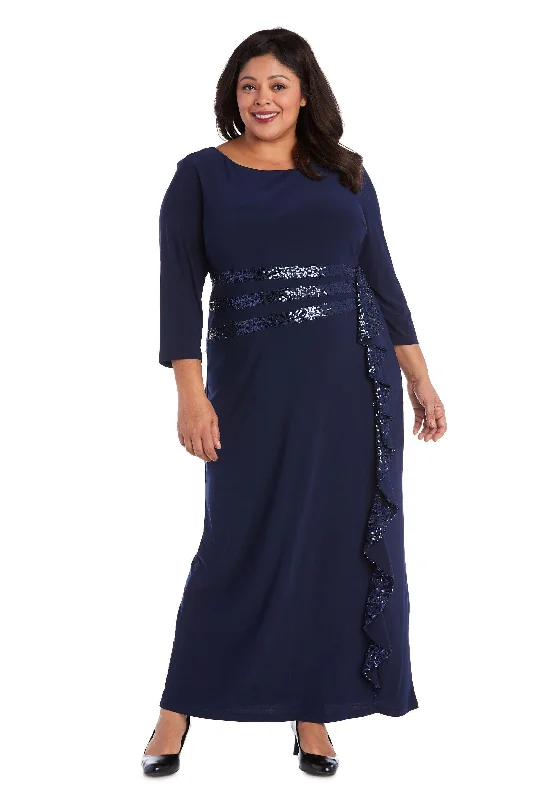 Women's Trendy Casual Clothes End - of - Month Blowout R&M Richards 3780W Long Formal Plus Size Dress