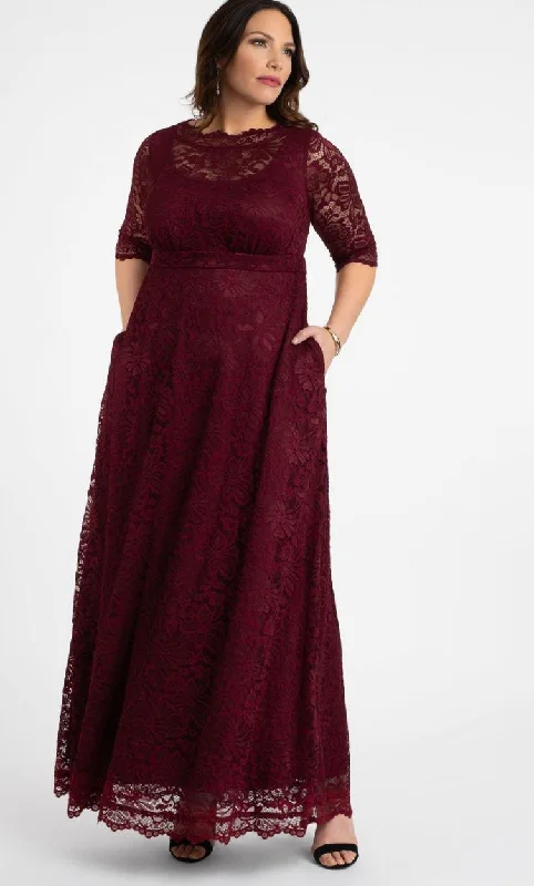 Women's Clothing For Holiday Travel Elegant Contour Kiyonna Long Plus Size Lace Dress Sale