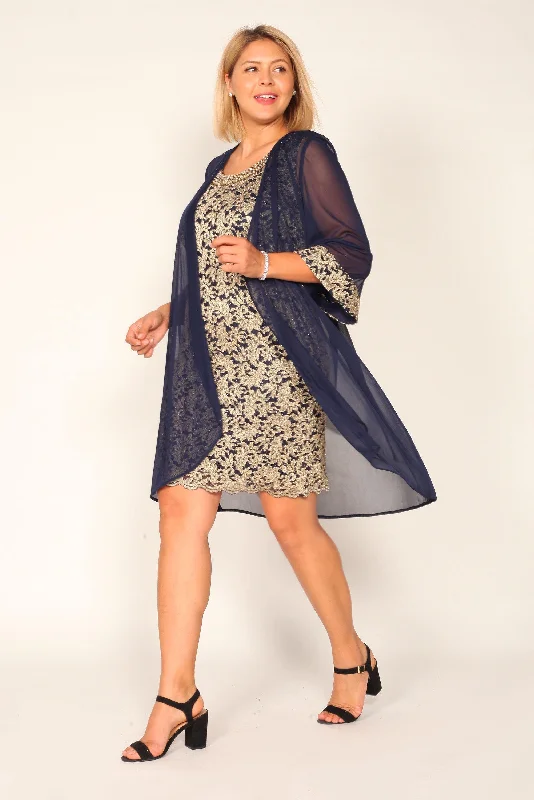 Timeless Women's Apparel End - of - Month Blowout R&M Richards 7312W Short Mother Of The Bride Plus Size Dress Sale