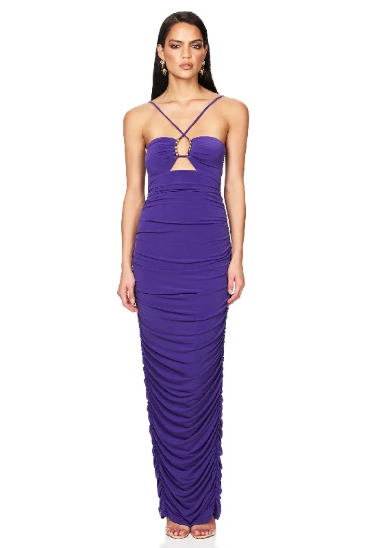 Women's Wardrobe Apparel Tropical Island - Inspired Attire Nookie Empire Maxi Dress - Purple