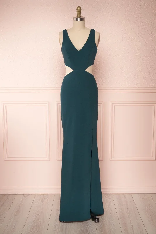 Women's High-Fashion Clothes Chic Urban Fashion Look Kiira Emerald | Green Mermaid Gown