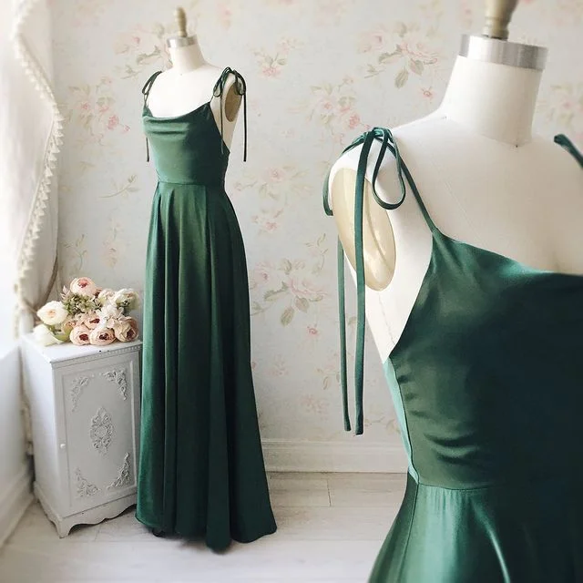 Affordable Women's Outfit Limited - Stock Roycebridal Simple Emerald Green Bridesmaid Dresses Long Wedding Guest Dress