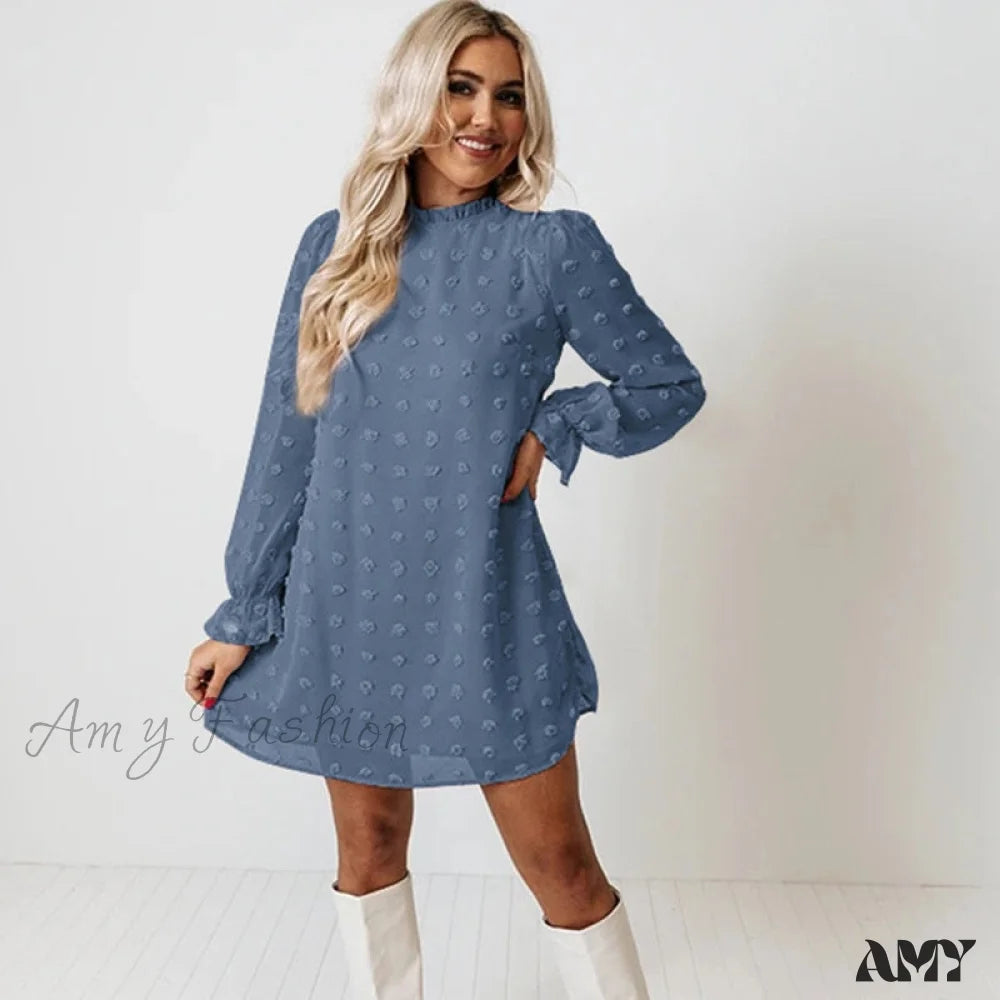 Timeless Women's Clothing Score Big on Glamorous Red - Carpet Styles Amy Fashion - Fashion Dot Pom Pom Dress New Loose Casual Dress