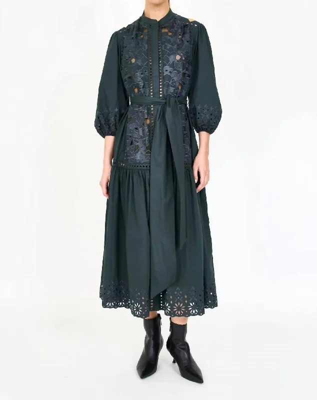 Charming Women's Clothes For Special Events Grab Romantic Date - Night Styles Now Sasha Long Casual Dress In Evergreen