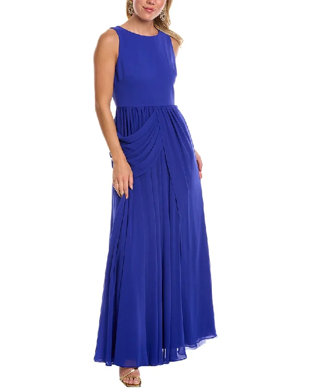 Women's Vacation Outfit Set Score Big on Glamorous Red - Carpet Styles Badgley Mischka Draped Gown