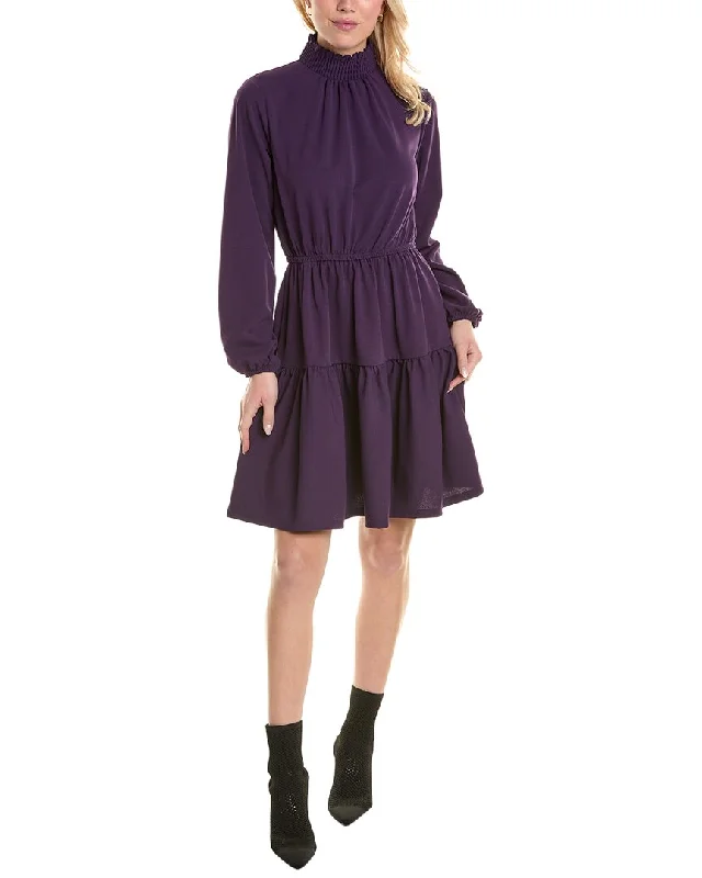 Women's Occasion Wear Apparel Fashion-Forward Style Leota Moss Crepe Mini Dress