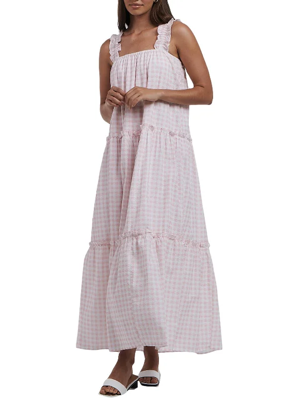 Women's Elegant Formal Outfit Modern Romance Lottie Womens Checkered Sleeveless Maxi Dress