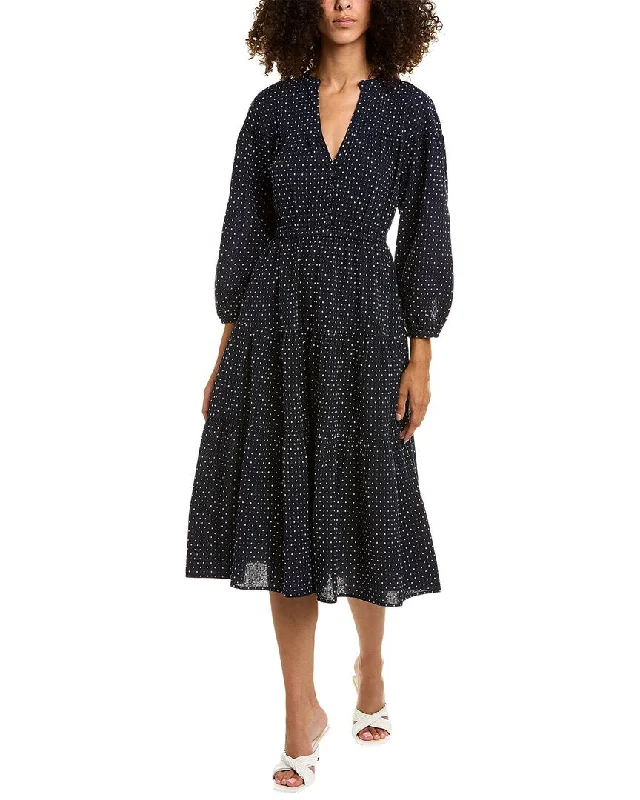 Women's Everyday Attire Luxe Layering Madewell Dobby V-Neck Tiered Midi Dress