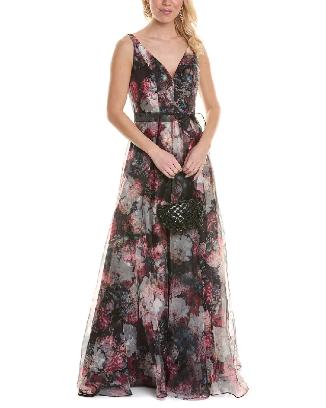 Women's Date Night Outfit Everyday Glamour Rene by Rene Ruiz Collection V-Neck Gown