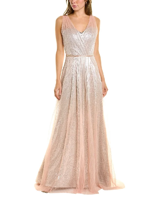 Women's Fashion Clothes Chic Urban Fashion Look Rene Ruiz Sequin A-Line Gown