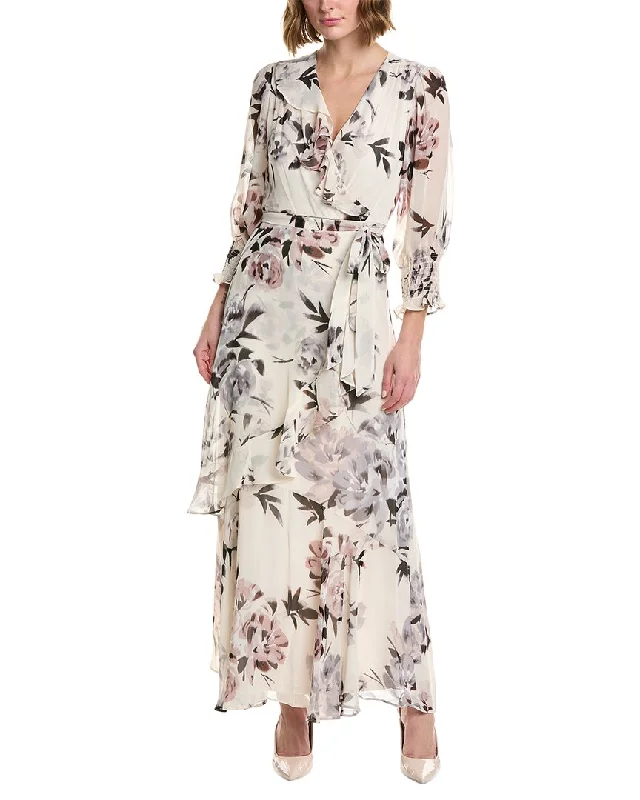 Women's Contemporary Apparel Subtle Sophistication Taylor Printed Chiffon Maxi Dress