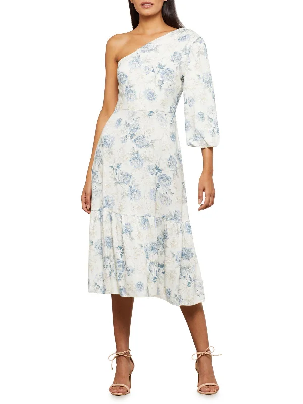 Chic Women's Attire End - of - Month Blowout Womens Floral Knee Midi Dress