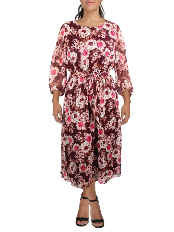 Women's Evening Wear Attire Effortless Comfort Womens Floral Print Long Midi Dress