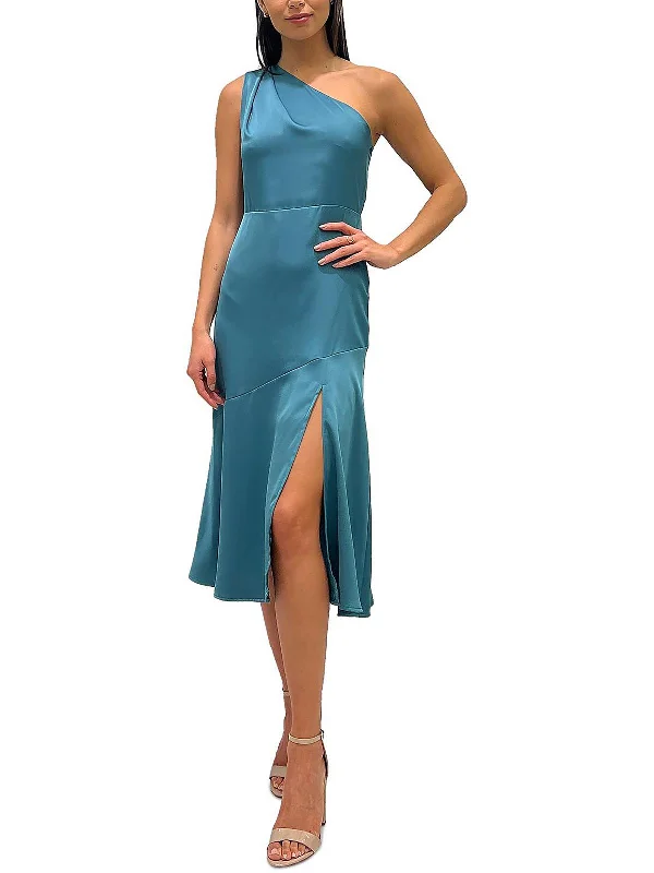 Modern Women's Attire Casual Elegance Womens Slit Hem Calf Midi Dress