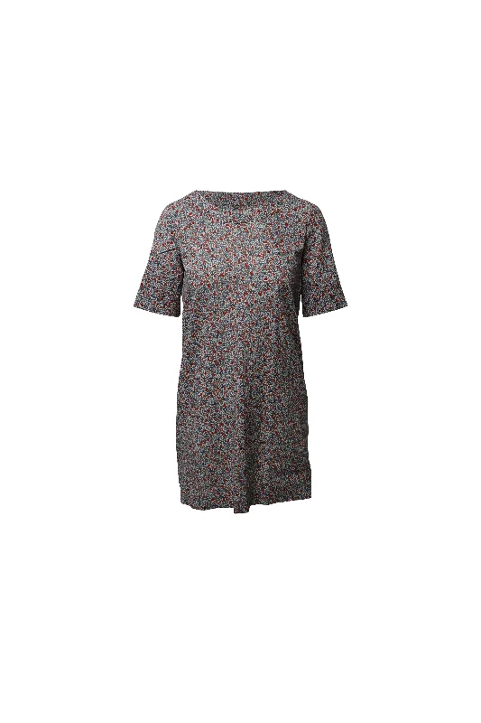 Stylish Women's Outfit Effortless Sophistication A.P.C. Floral Print Shift Dress in Multicolor Cotton