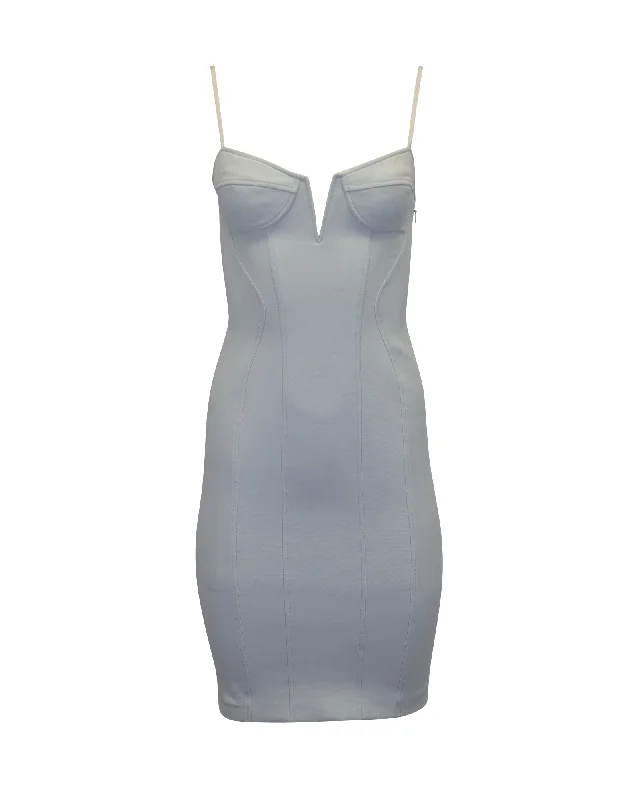 Women's Stylish Outdoor Outfit Romantic Detailing Alexander Wang Corset Bodycon Dress in Mint Polyamide