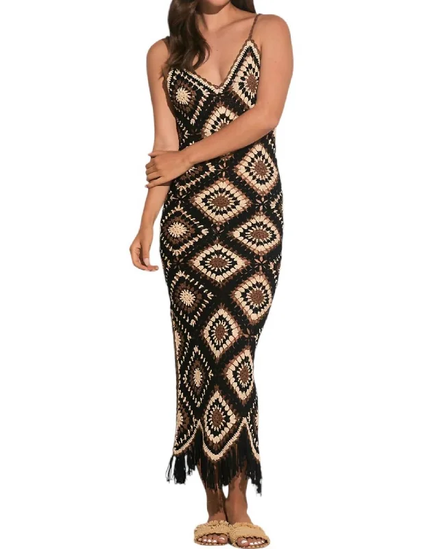 Women's Party Outfit Score Big on Glamorous Red - Carpet Styles Alexi Crochet Maxi Dress In Black