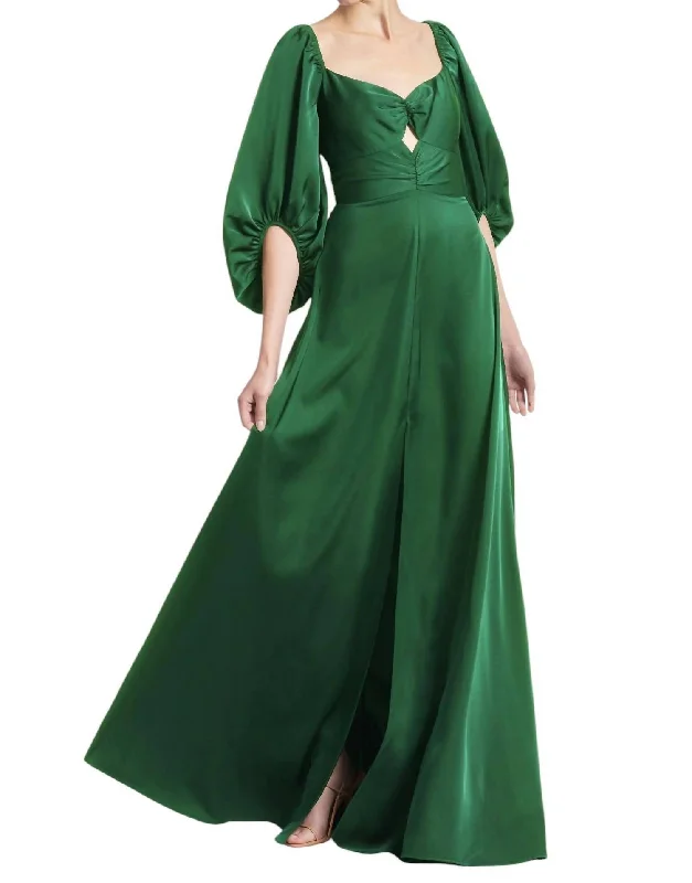 Plus-Size Women's Garments Classic Charm Angelina Gown In Emerald