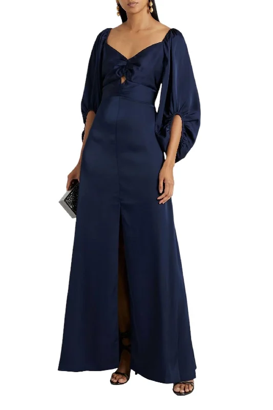 Women's Evening Wear Attire Grab Romantic Date - Night Styles Now Angelina Gown In Navy