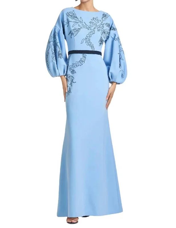 Women's Professional Attire Chic Urban Fashion Look Aria Gown In Cornflower