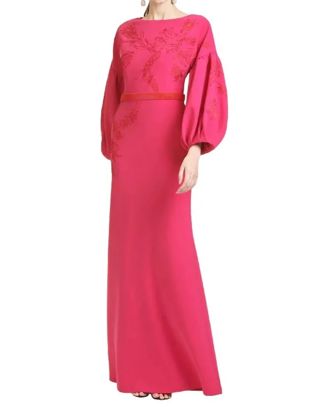 Women's Active Garments For Workouts Minimalist Office - Ready Style Aria Gown In Fuchsia