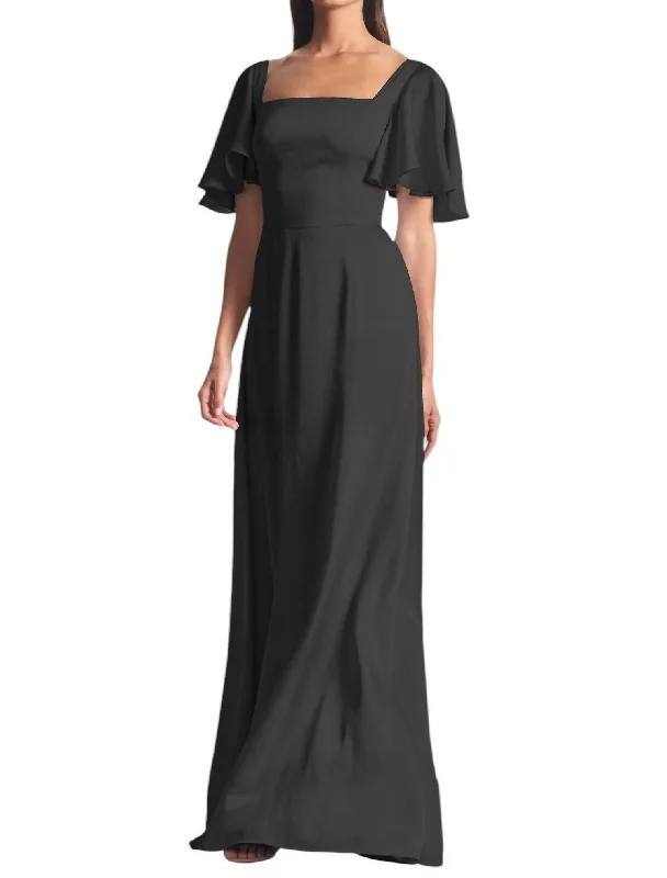 Comfortable Garments For Women Feminine Elegance Aurora Gown In Black