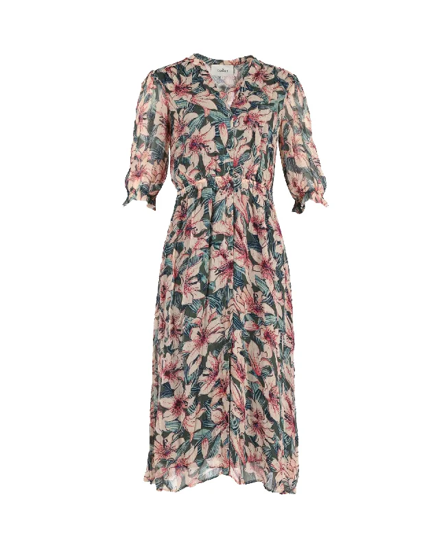 Sustainable Women's Clothes Effortless Sophistication Ba&Sh Betty Midi Dress in Floral Print Viscose