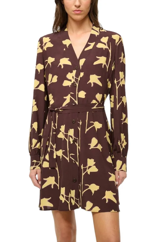 Women's Elegant Clothing Sets Classic Timeless Elegant Style Babs Dress In Earth Pressed Floral