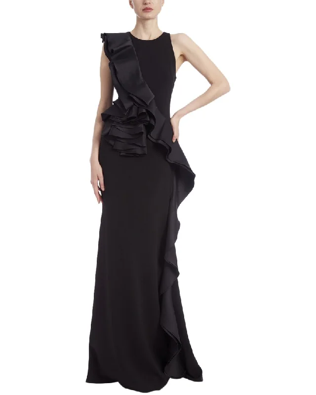 Women's Clothes And Apparel Effortless Comfort Badgley Mischka Ruffle Wrap Around Gown