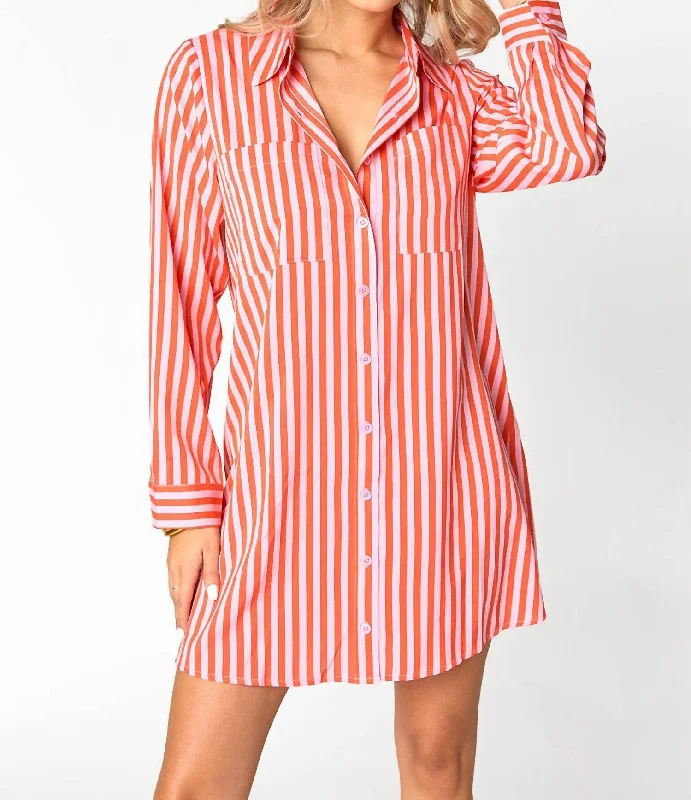 Women's Clothes For Outdoor Events Grab Romantic Date - Night Styles Now Beau Mini Shirt Dress In Sun Glow