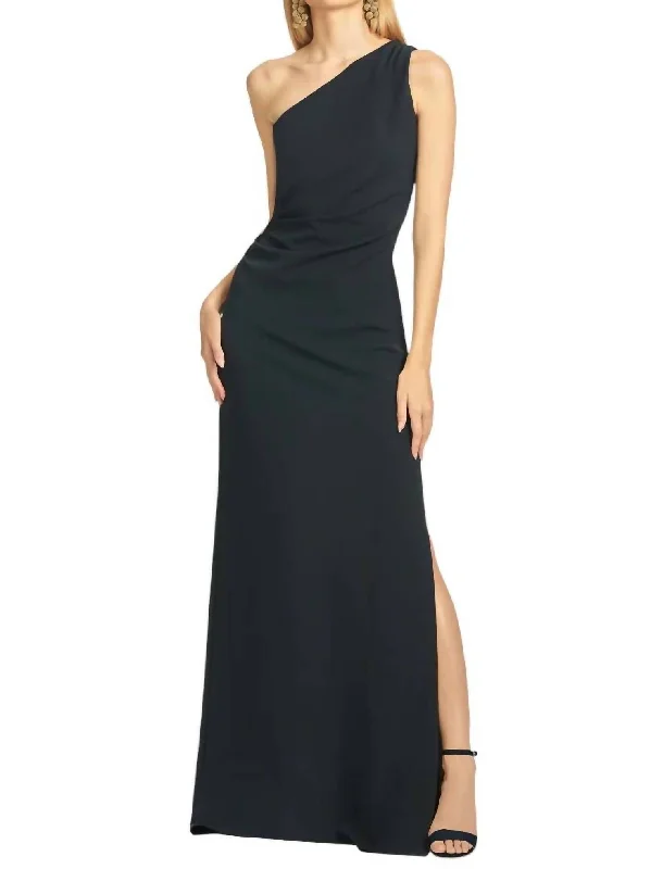 Women's Evening Attire Minimalist Office - Ready Style Cece Gown In Navy