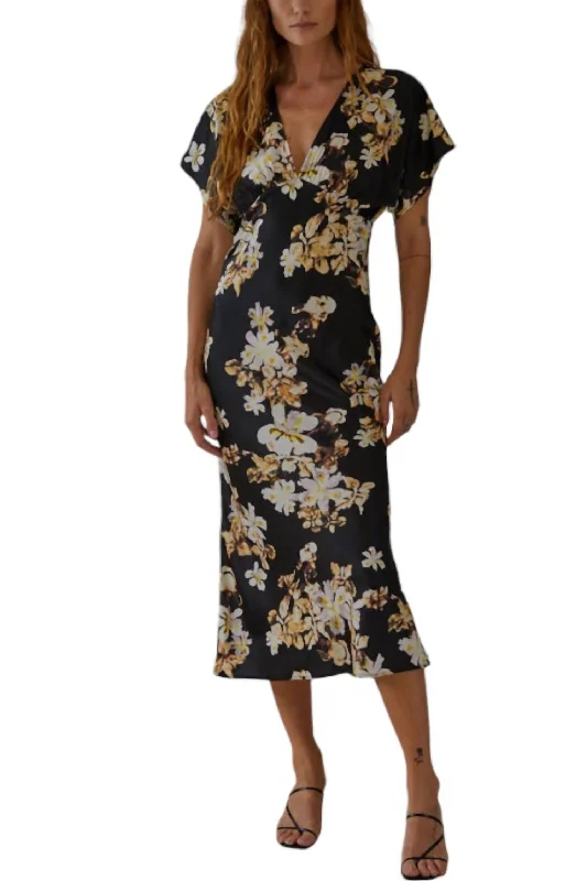 Charming Women's Clothes For Special Events Seasonal Trend Cherie Floral Dress In Black Multi