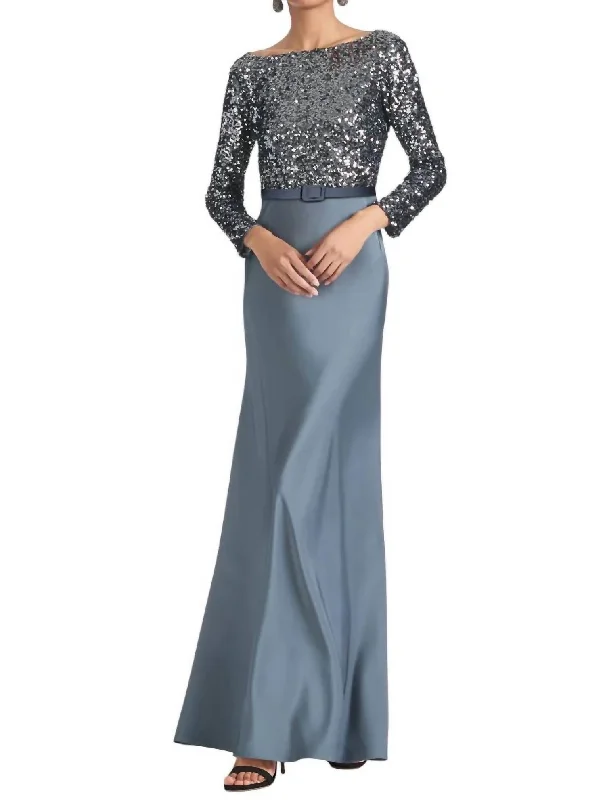 Women's Elegant Garments Playful Elegance Colette Gown In Grey