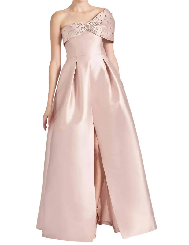 Women's Clothing And Garments Sets Lightweight Fabric Delilah Gown In Silver Peony