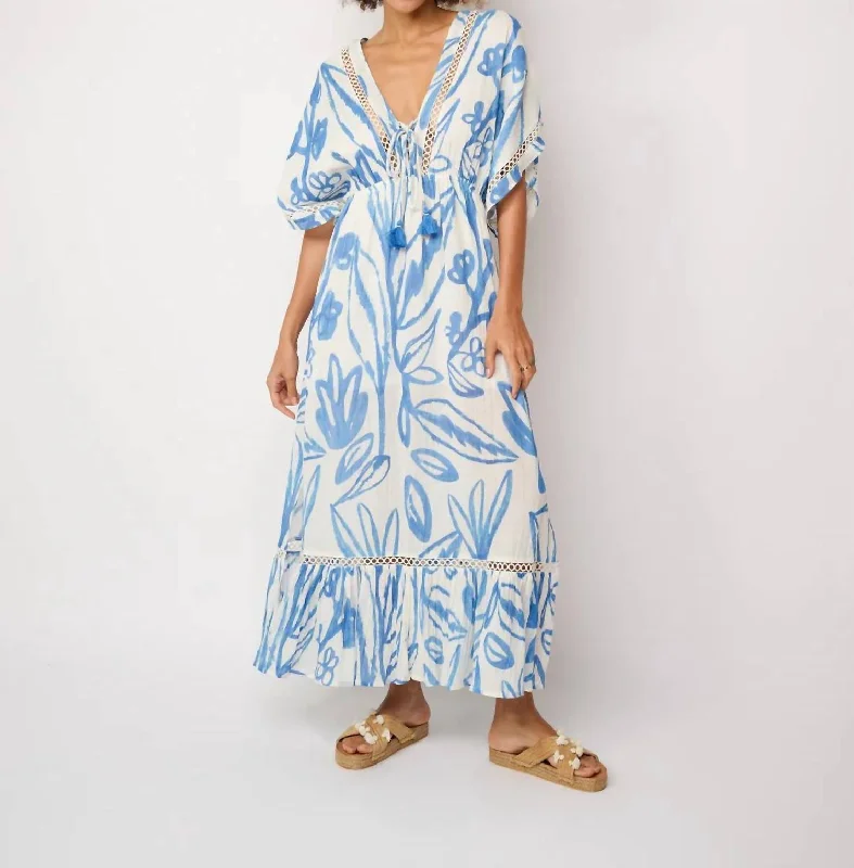 Casual Outfit For Women Save on Classic Elegant Styles Dessin Maxi Dress In Blue