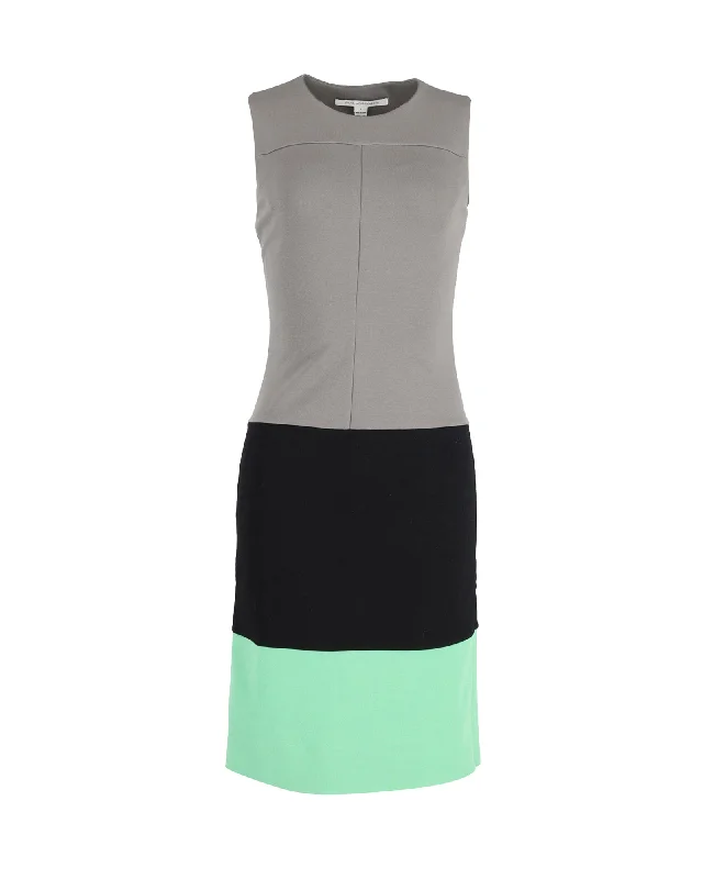 Charming Women's Outfit For Special Occasions Effortless Sophistication Diane Von Furstenberg Colorblock Sleeveless Dress in Multicolor Viscose